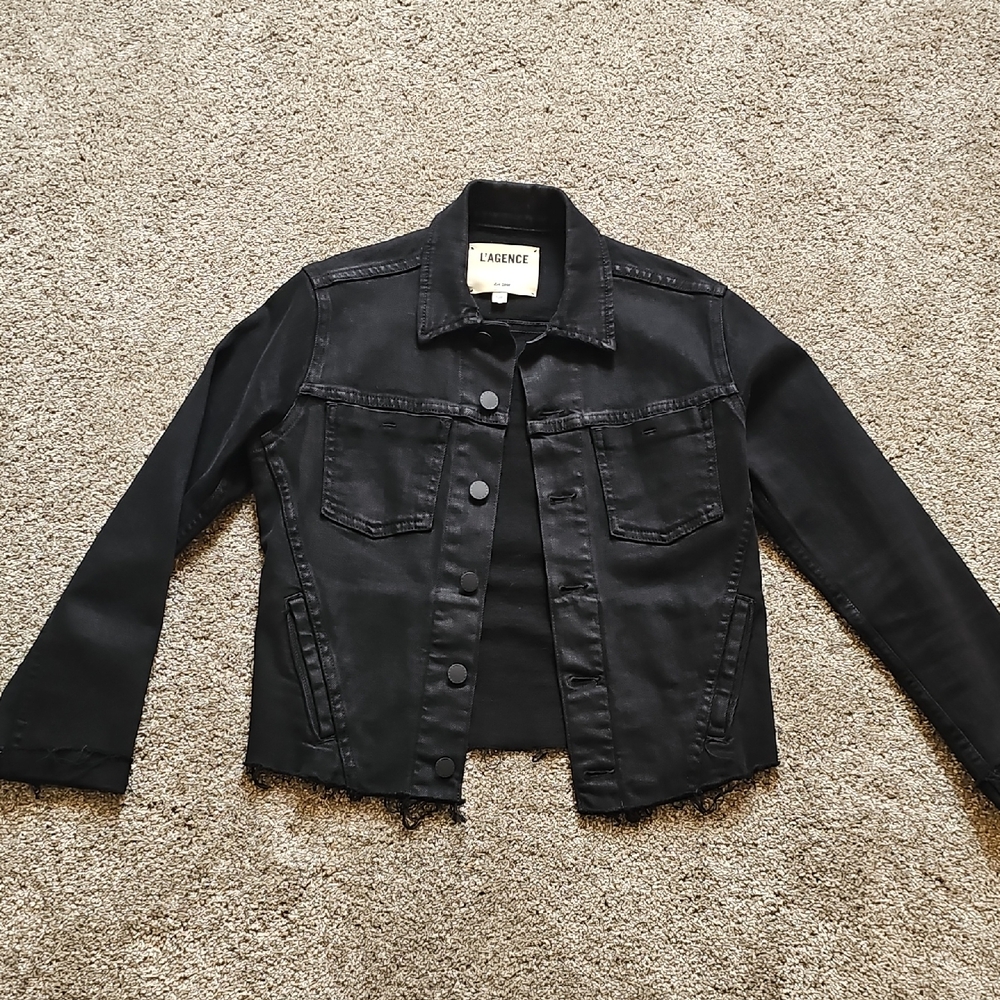 L'AGENCE Black Jean Jacket